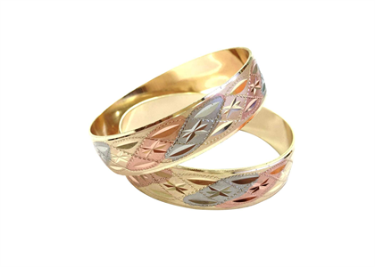 3 Tone Plated | Laser Bangles